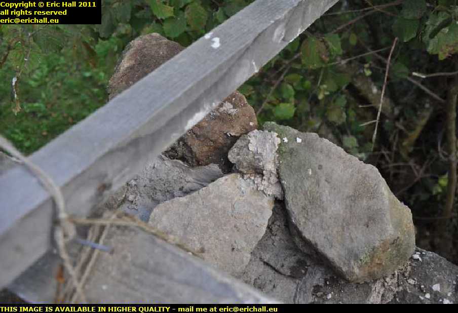 rebuilding stone wall collapsed lean to les guis virlet puy de dome france