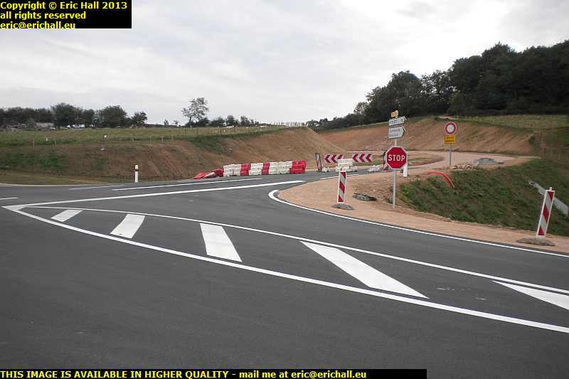 new road junction montaigut quarry puy de dome france