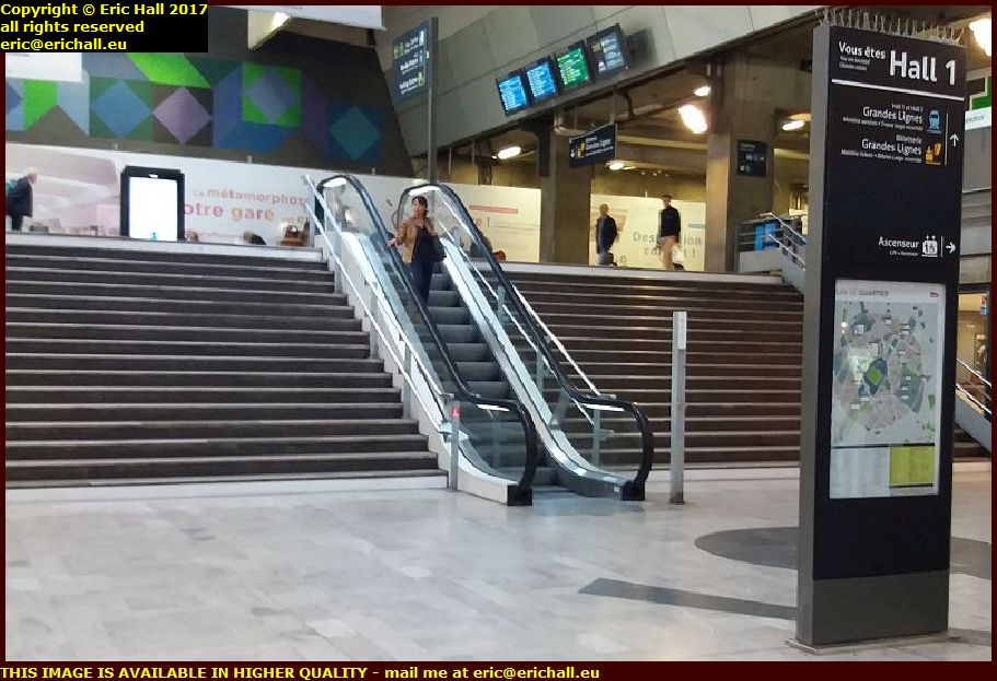escalators and stairs paris gare montparnasse france