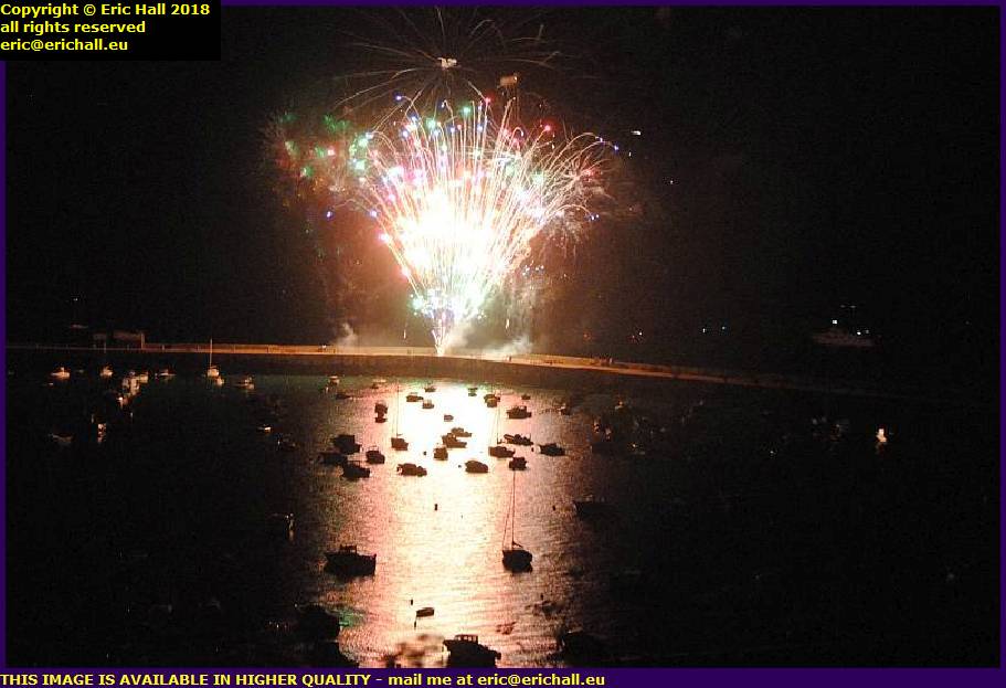 fireworks port de granville harbour manche normandy france