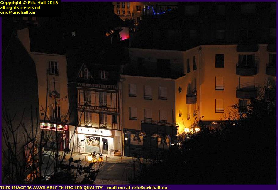 night time rue georges clemenceau granville manche normandy france