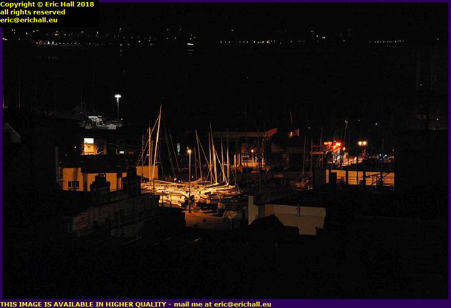 night time inner port de granville harbour  manche normandy france