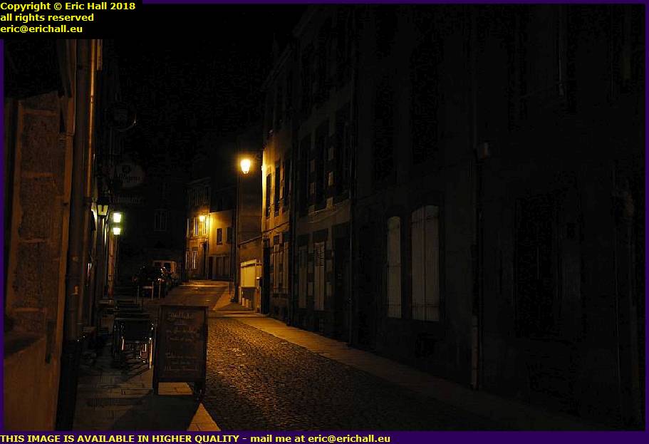 rue st jean night time granville manche normandy france