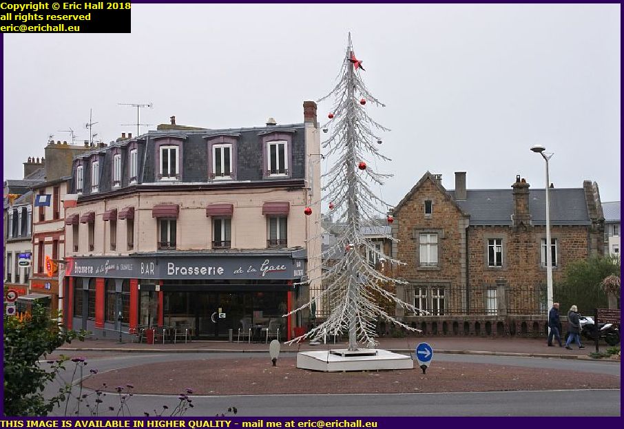 christmas tree place de la gare granville manche normandy france