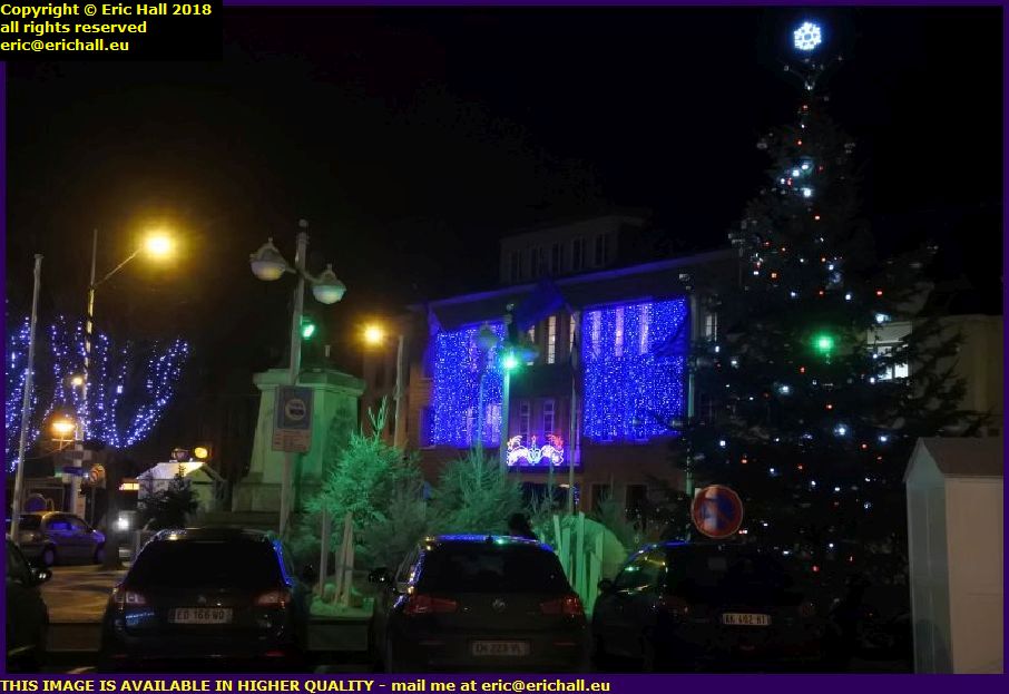 christmas lights place general de gaulle mairie granville manche normandy france