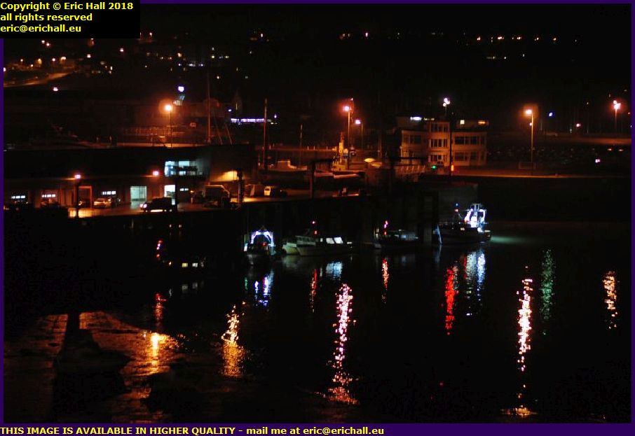 night fishing boat port de granville harbour manche normandy france