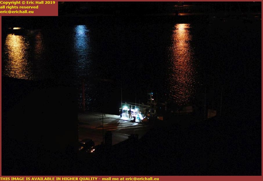 trawler night port de granville harbour manche normandy france