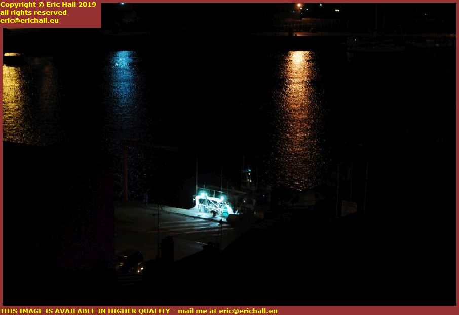 trawler night port de granville harbour manche normandy france