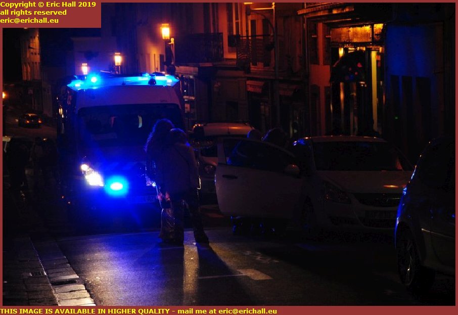 ambulance attending emergency rue des juifs granville manche normandy france