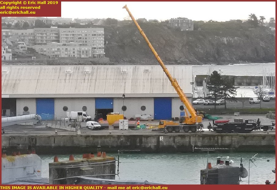 crane port de granville harbour manche normandy france