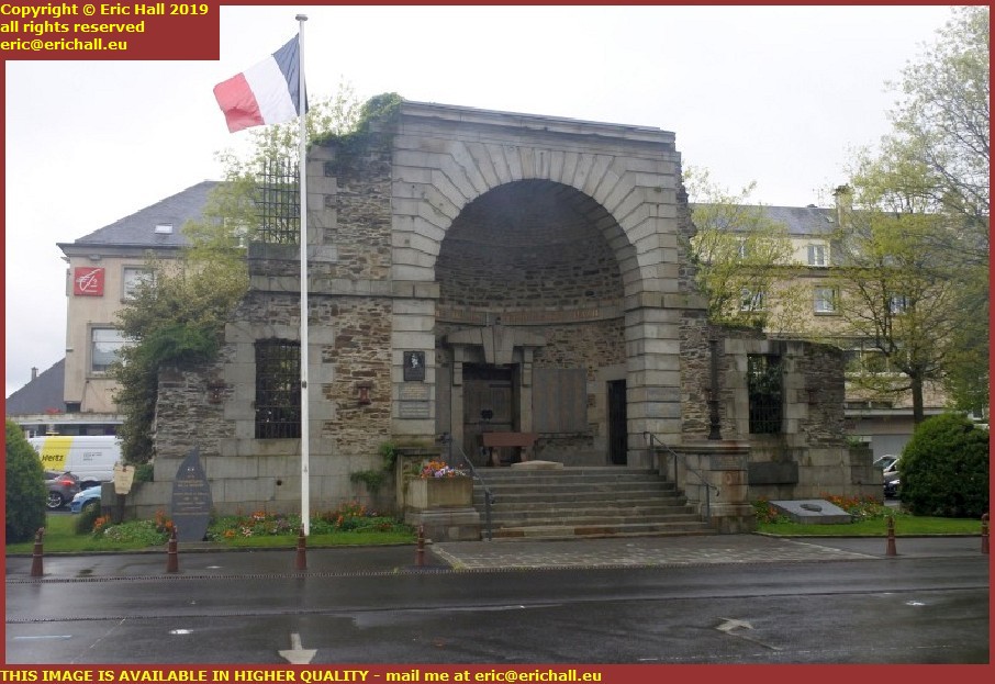 war memorial prison gates entrance st lo manche normandy france