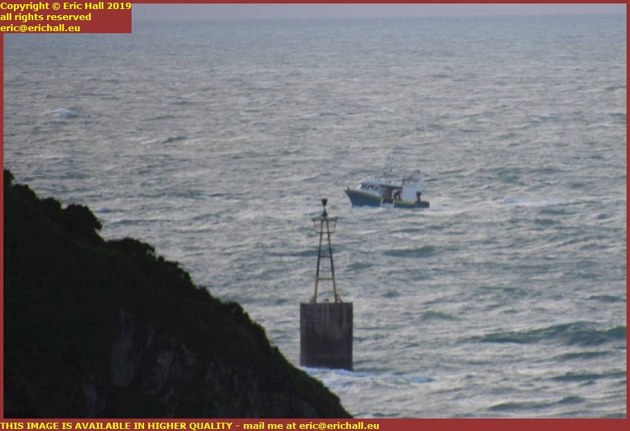 fishing boat rough seas granville manche normandy france