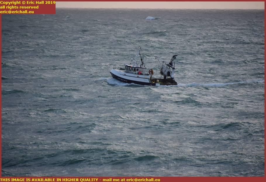 trawler rough seas english channel granville manche normandy france