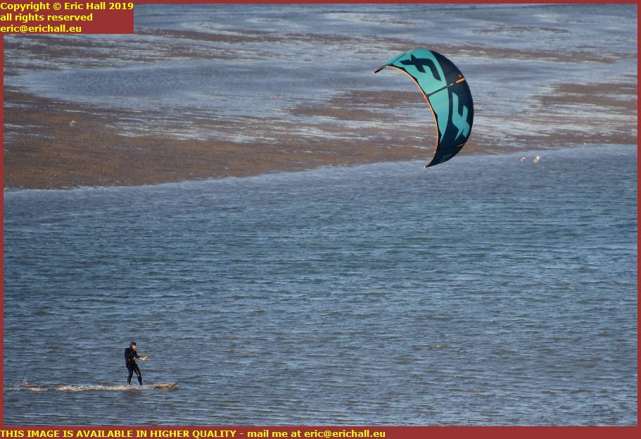 kite surfers granville manche normandy france
