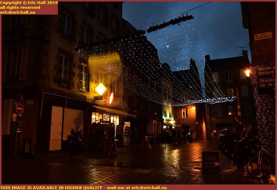 christmas lights place cambernon granville manche normandy france