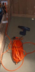 Les Guis Virlet Pionsat France Renewable Energy 12-volt drill with Home Depot mains cable