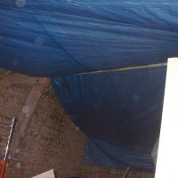 Les Guis Virlet Pionsat France Renewable Energy tarpaulin up in the inside of the barn