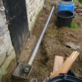 eric hall les guis virlet pionsat puy de dome auvergne france Renewable Energy laying a drain aout august 2007 copyright free photo royalty free photo