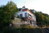old railway station building cafe gorges de la sioule viaduc des fades combrailles puy de dome auvergne france aout august 2008 copyright free photo royalty free photo