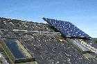 solar panels on roof les guis virlet puy de dome france stand alone renewable energy farm solar panels wind turbines copyright free photo royalty free photo
