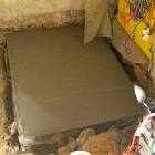 base for battery box concreting les guis virlet puy de dome france stand alone renewable energy farm solar panels wind turbines copyright free photo royalty free photo