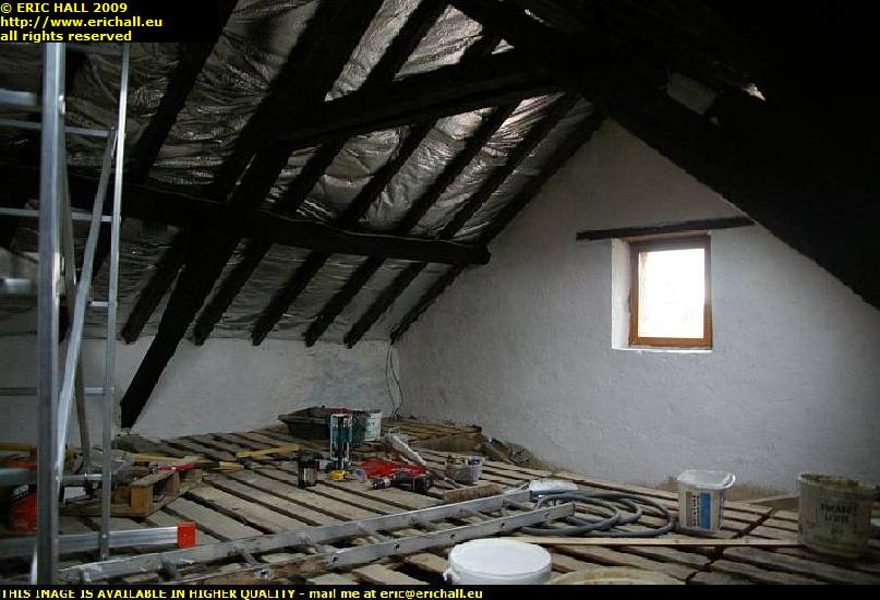 attic insulation white paint les guis virlet puy de dome france