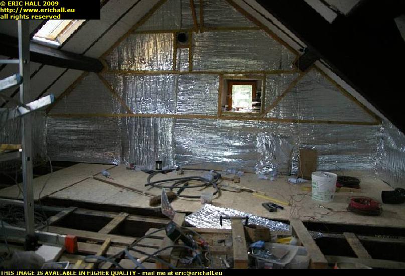 attic space blanket wall insulation counter battens les guis virlet puy de dome france