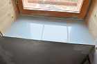 window surround tongue and groove offcut tiling stairwell les guis virlet puy de dome france